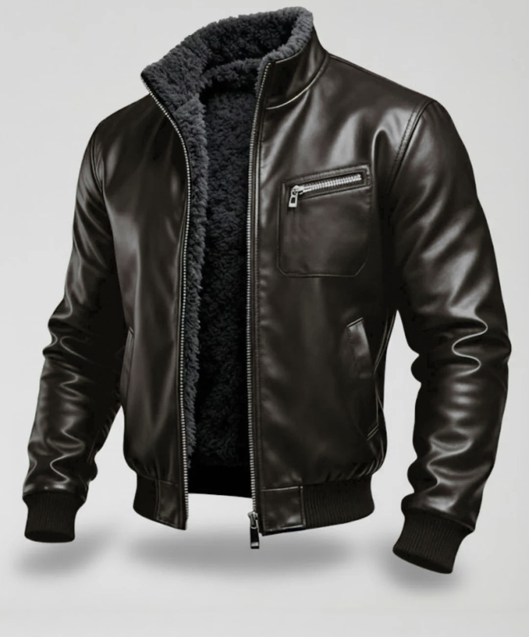 Veste en cuir homme doublée style élégant