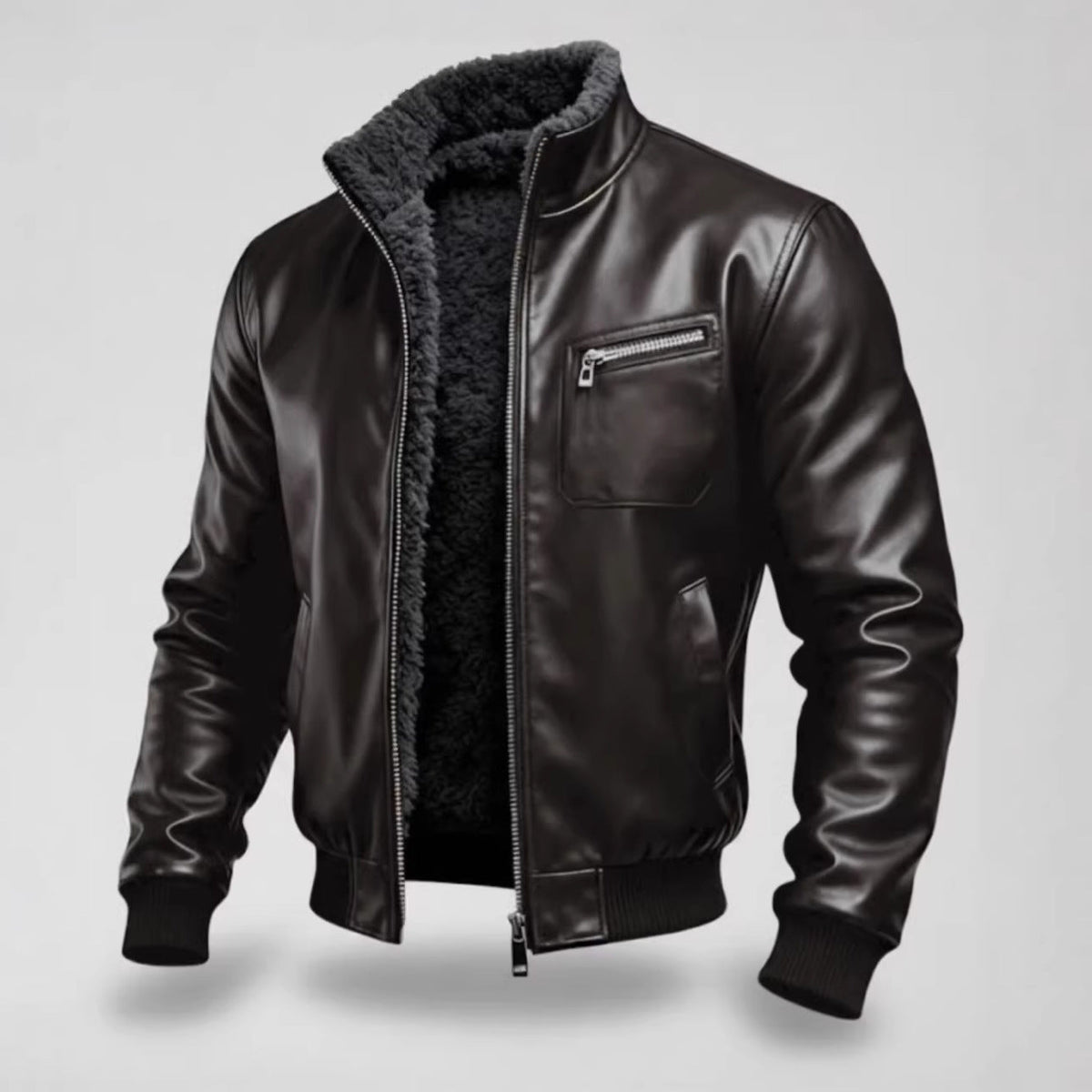 Veste en cuir homme doublée style élégant