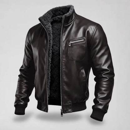 Veste en cuir homme doublée style élégant