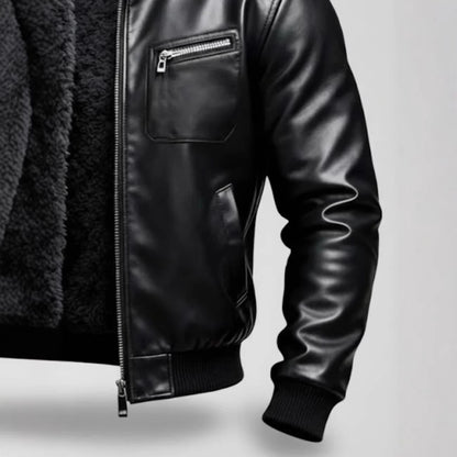 Veste en cuir homme doublée style élégant