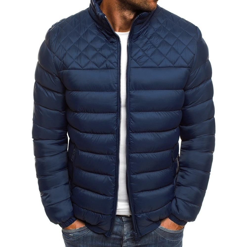 Gesteppte Herrenjacke mit Stehkragen und leichter Isolierung