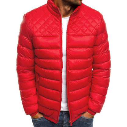 Gesteppte Herrenjacke mit Stehkragen und leichter Isolierung