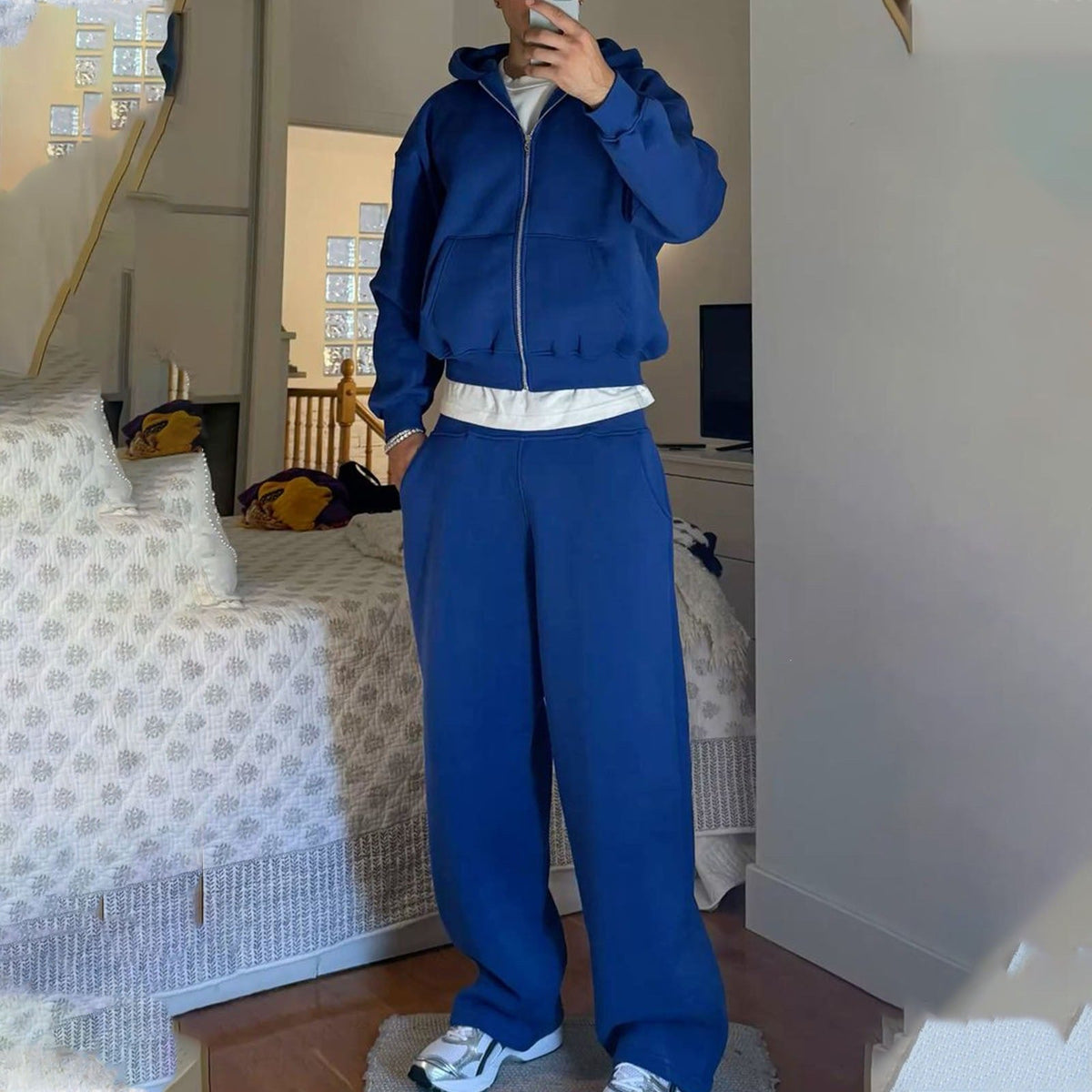 Oversize-Jogginganzug für Herren aus lässigem Baumwollmix