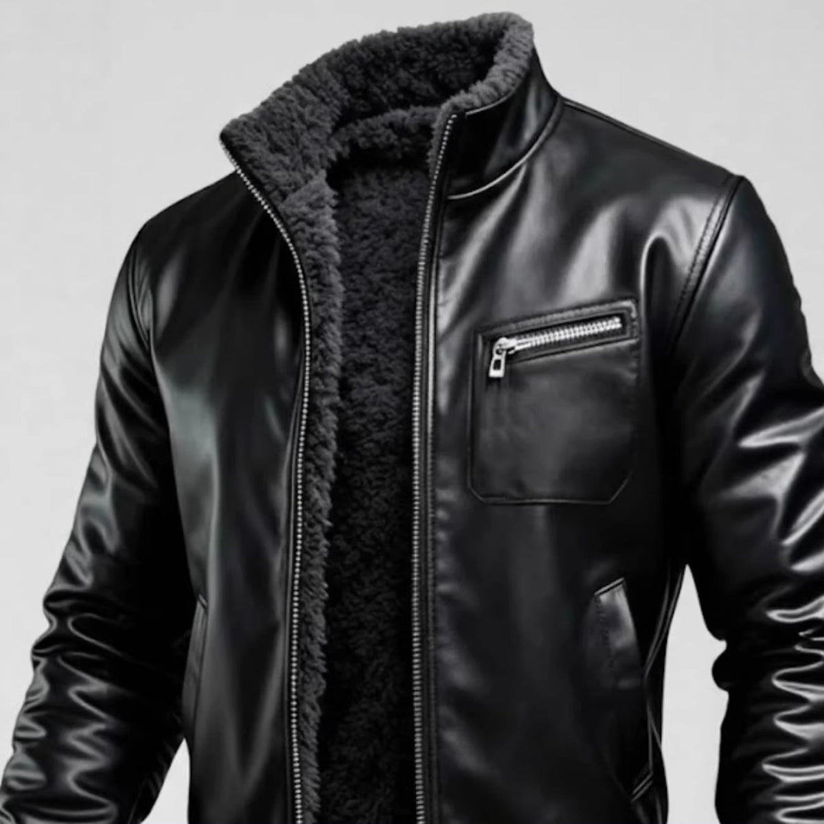 Veste en cuir homme doublée style élégant