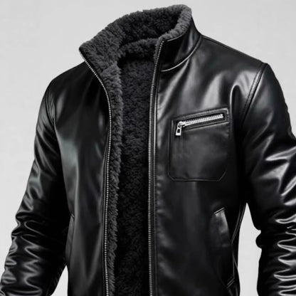Veste en cuir homme doublée style élégant