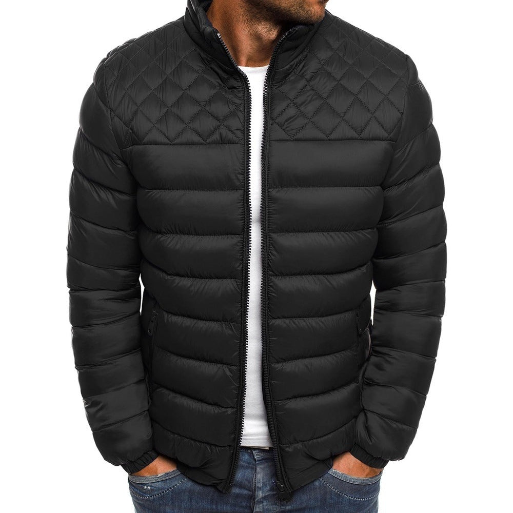 Gesteppte Herrenjacke mit Stehkragen und leichter Isolierung