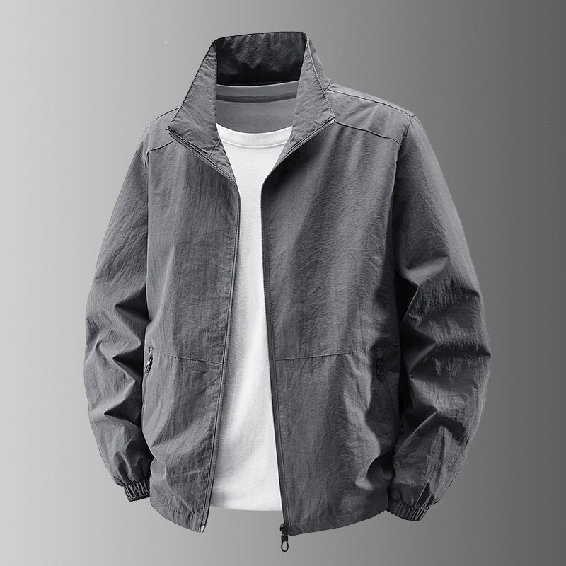 Blouson homme léger col montant décontracté