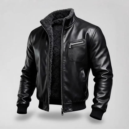 Veste en cuir homme doublée style élégant