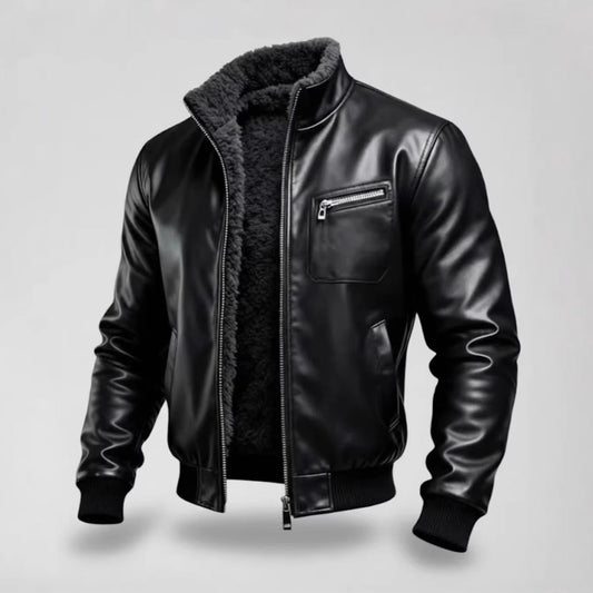 Veste en cuir homme doublée style élégant