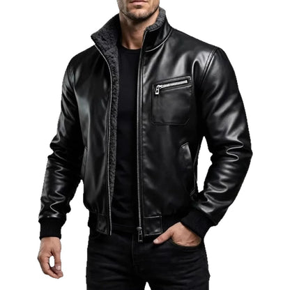 Veste en cuir homme doublée style élégant