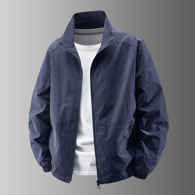 Blouson homme léger col montant décontracté