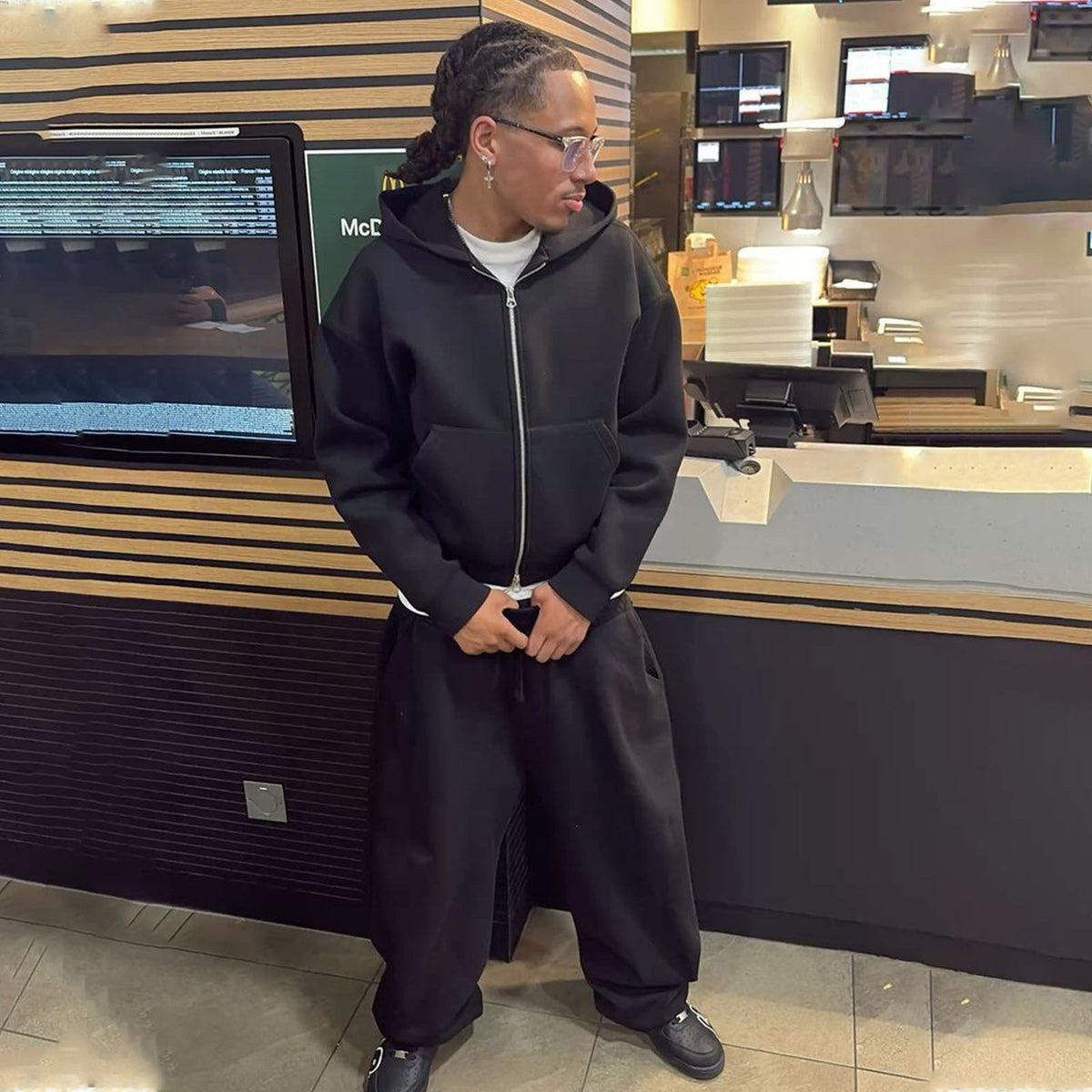 Oversize-Jogginganzug für Herren aus lässigem Baumwollmix