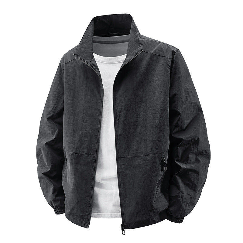 Blouson homme léger col montant décontracté