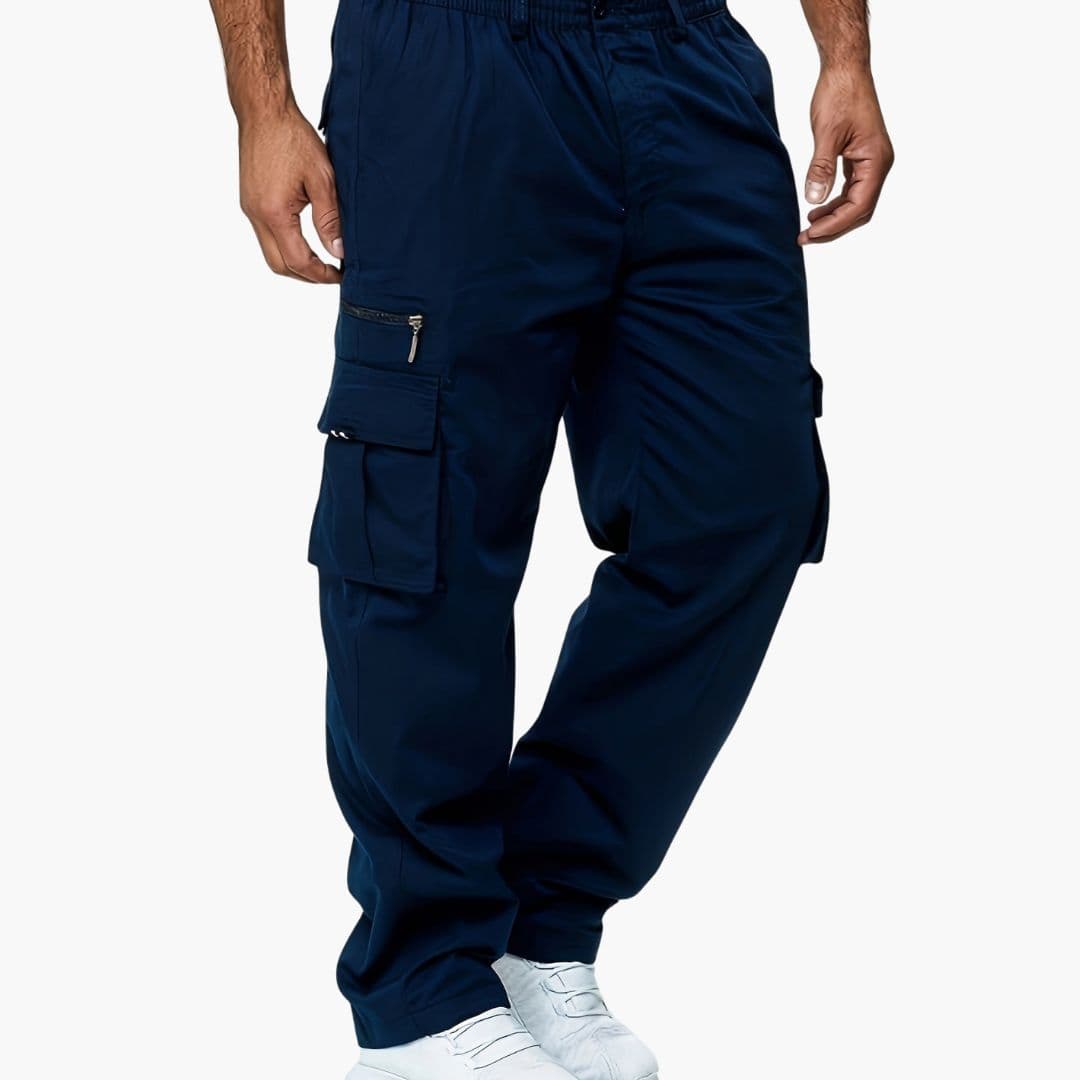 Pantalon cargo homme taille élastique multi-poches