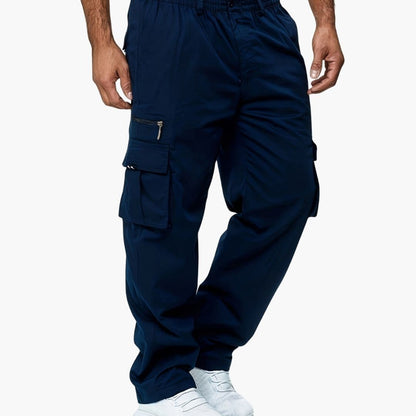 Pantalon cargo homme taille élastique multi-poches