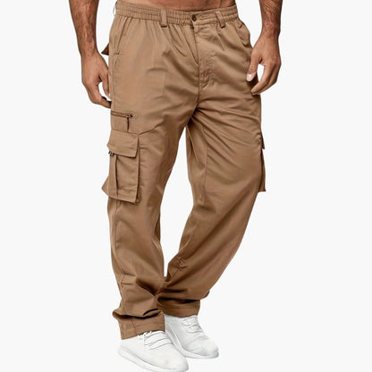 Pantalon cargo homme taille élastique multi-poches