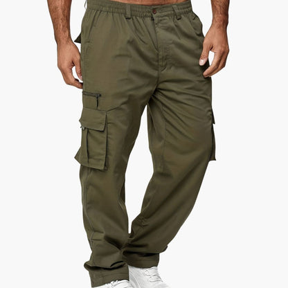 Pantalon cargo homme taille élastique multi-poches