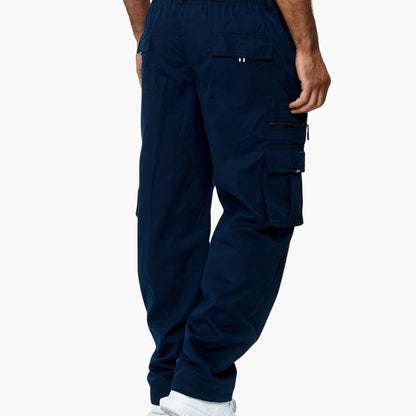 Pantalon cargo homme taille élastique multi-poches