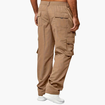 Pantalon cargo homme taille élastique multi-poches