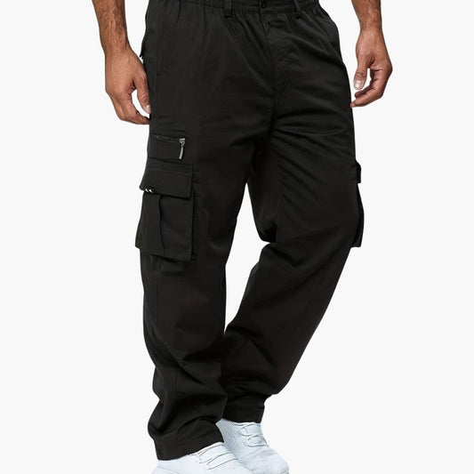 Herren-Cargohose mit elastischem Bund und mehreren Taschen