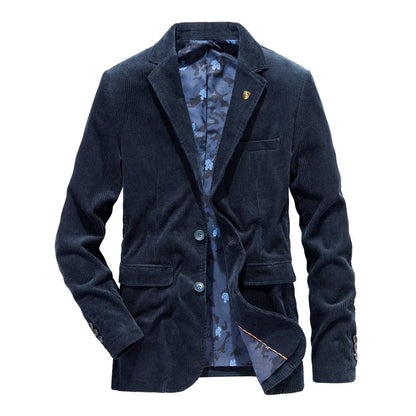 Blazer homme velours deux boutons style élégant