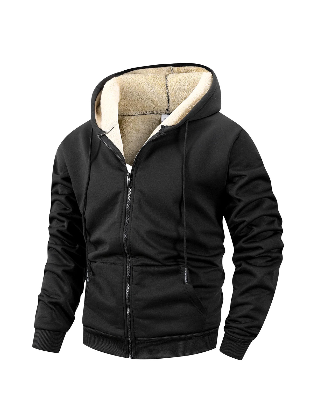 Warmer Kapuzenpullover mit Reißverschluss für Herren aus Fleece für den Winter