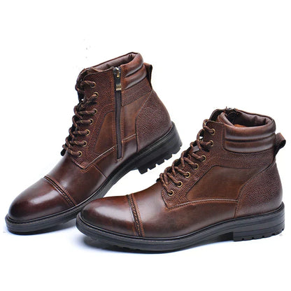 Herrenstiefel aus Echtleder mit seitlichem Reißverschluss