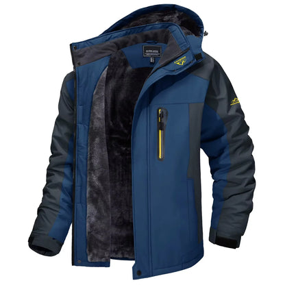 Wasserdichte Herren-Skijacke, Fleece-gefüttert, winddicht
