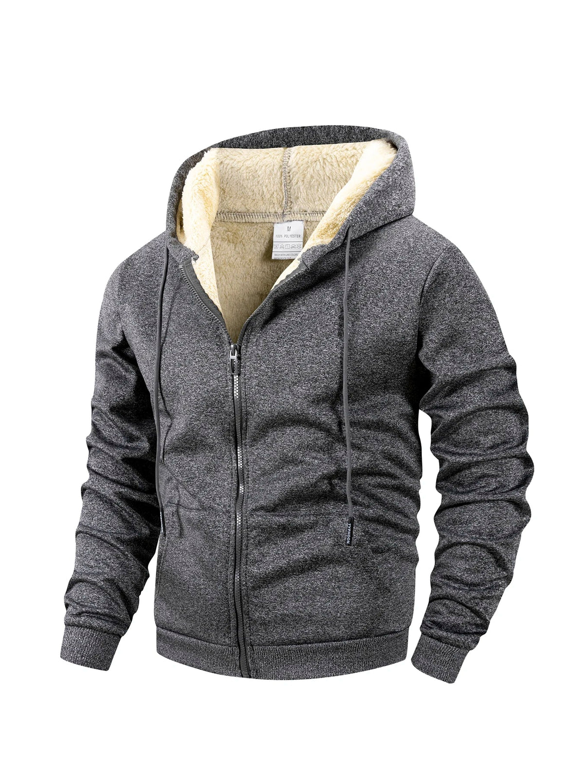 Warmer Kapuzenpullover mit Reißverschluss für Herren aus Fleece für den Winter