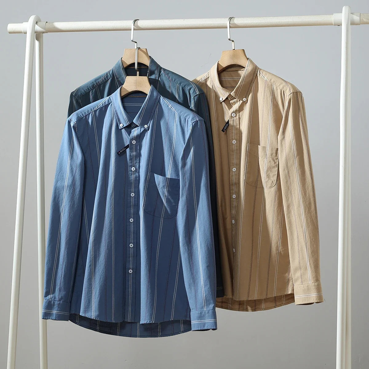 Chemise homme rayée coton doux poche avant