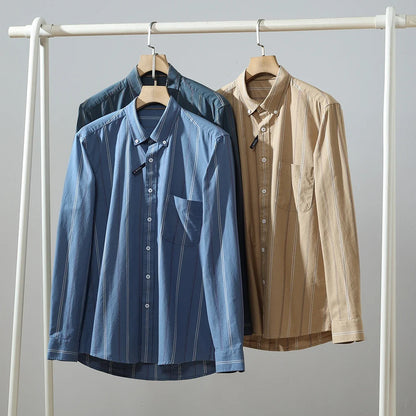 Chemise homme rayée coton doux poche avant