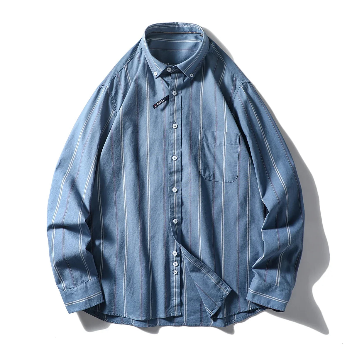 Chemise homme rayée coton doux poche avant