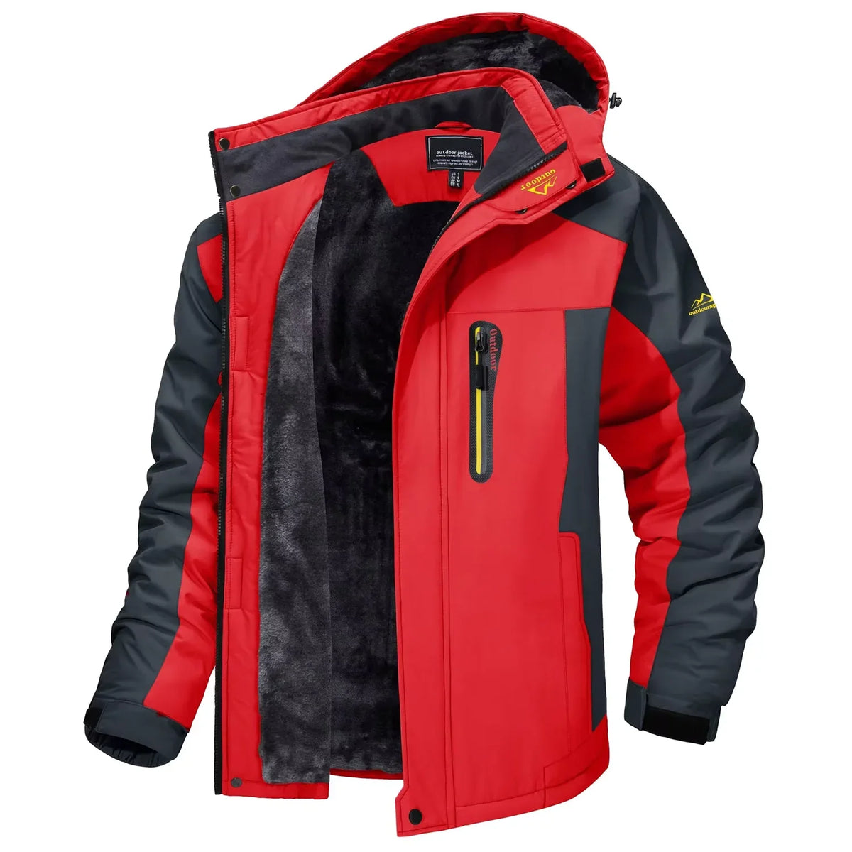 Wasserdichte Herren-Skijacke, Fleece-gefüttert, winddicht