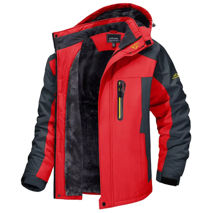 Wasserdichte Herren-Skijacke, Fleece-gefüttert, winddicht