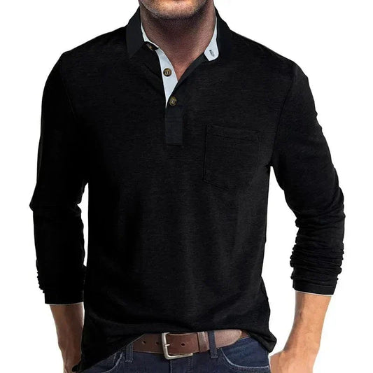 Polo homme manches longues couleurs intenses