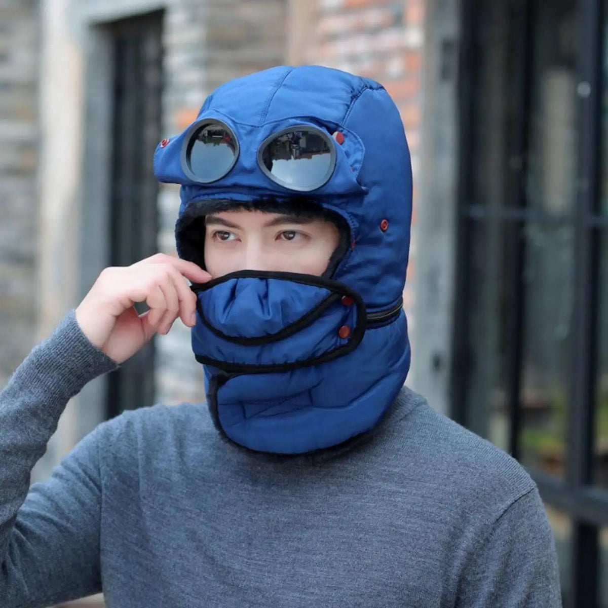 Bonnet cagoule thermique coupe-vent protection visage