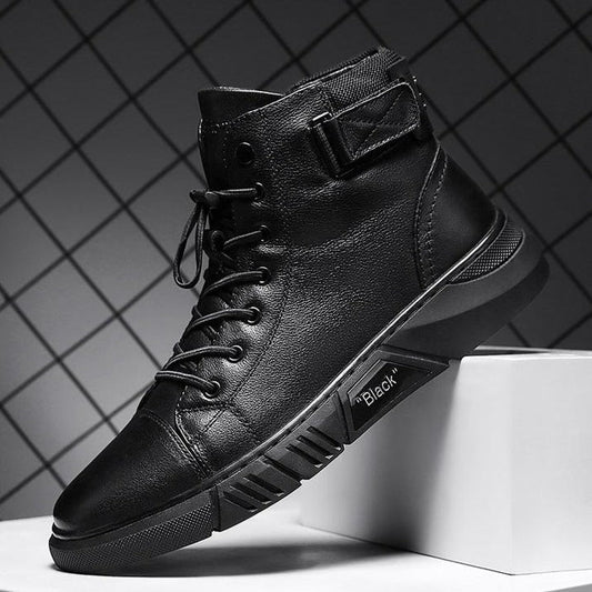 Bottes homme en cuir noir faites main confort optimal