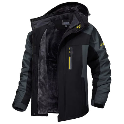 Wasserdichte Herren-Skijacke, Fleece-gefüttert, winddicht