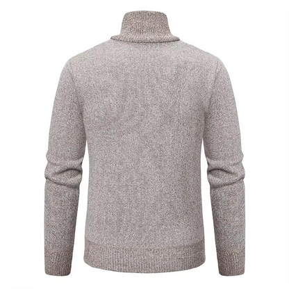 Pull homme col zippé en laine pour l'hiver