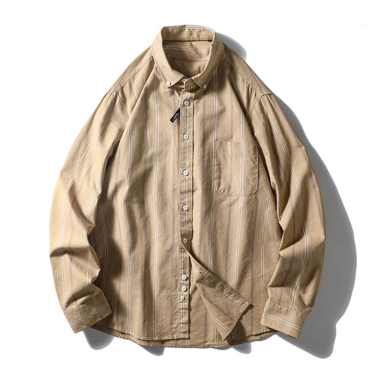 Chemise homme rayée coton doux poche avant