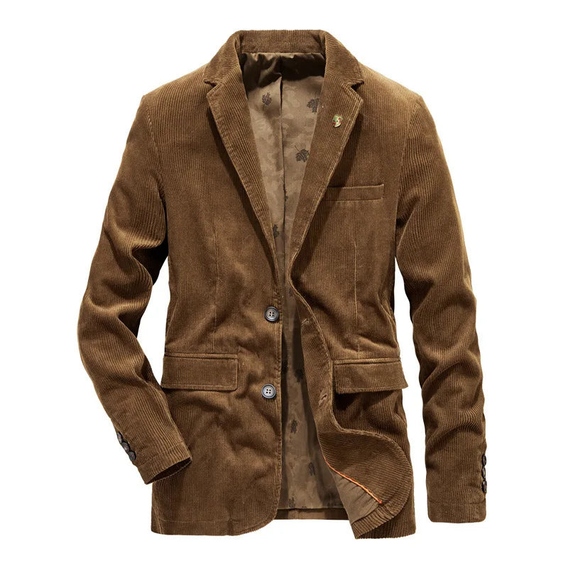 Blazer homme velours deux boutons style élégant