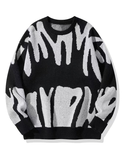Herren-Sweatshirt mit Rundhalsausschnitt und modernem abstraktem Muster