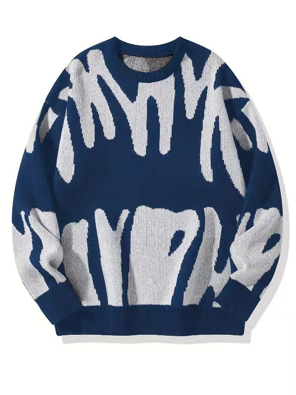 Herren-Sweatshirt mit Rundhalsausschnitt und modernem abstraktem Muster