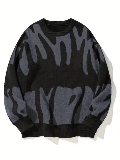 Herren-Sweatshirt mit Rundhalsausschnitt und modernem abstraktem Muster