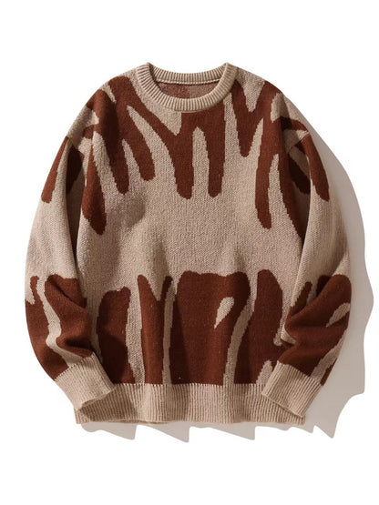 Herren-Sweatshirt mit Rundhalsausschnitt und modernem abstraktem Muster