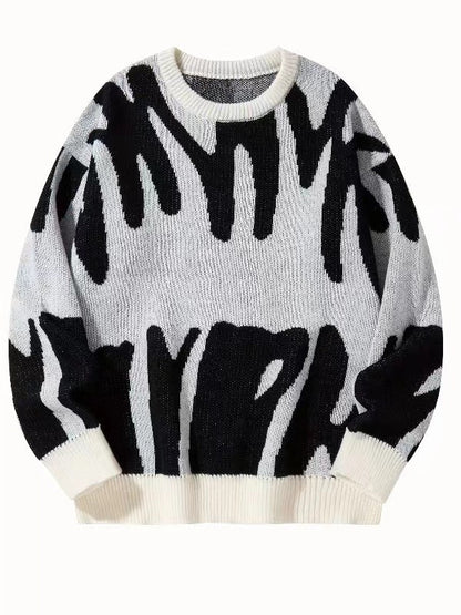 Herren-Sweatshirt mit Rundhalsausschnitt und modernem abstraktem Muster