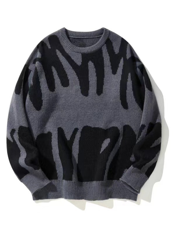 Herren-Sweatshirt mit Rundhalsausschnitt und modernem abstraktem Muster