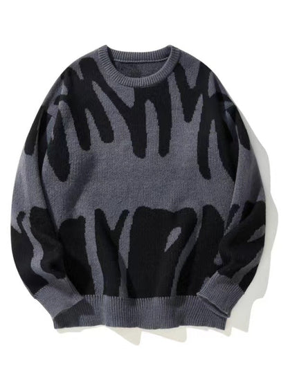 Herren-Sweatshirt mit Rundhalsausschnitt und modernem abstraktem Muster