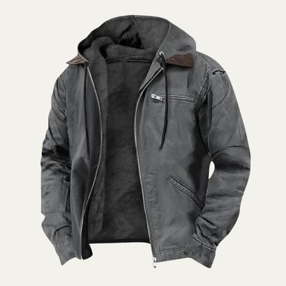 Veste homme capuche doublure polaire chaude hiver