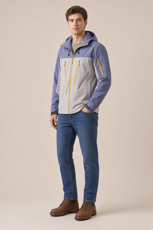Leichte und verstellbare Herren-Regenjacke für alle Jahreszeiten